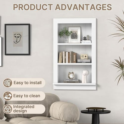 Recessed Medicine Cabinet with Shelves – in-Wall Medicine Cabinet Organizer for Bathroom, Kitchen or Bedroom – Modern White Niche Storage Cabinet 14x24