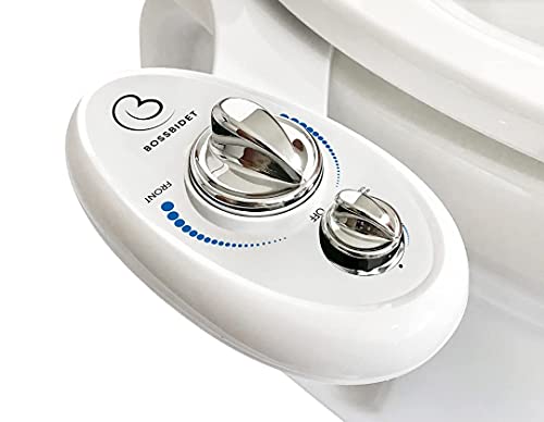 Luxury White Blue - Bidet Attachment for Toilet Seat - Dual Nozzles, Self-Cleaning, Non-Electric Water Sprayer, Save Money On Toilet Paper and Reduce Waste - color: White blue