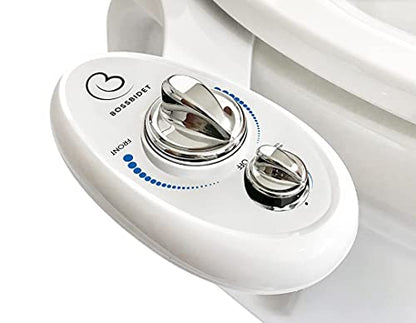 Luxury White Blue - Bidet Attachment for Toilet Seat - Dual Nozzles, Self-Cleaning, Non-Electric Water Sprayer, Save Money On Toilet Paper and Reduce Waste - color: White blue
