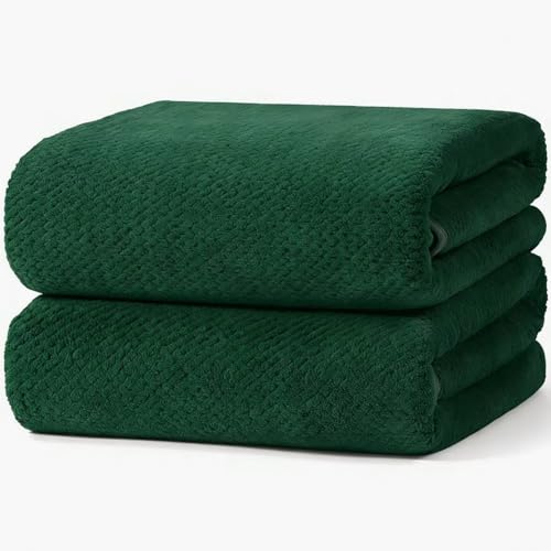 2PC Bath Sheets,40"x80" Microfiber Bath Towels,Dark Green | Extra-large size, Quick dry, Highly Absorbent, Lint Free，shower towels for bathroom gym spa，Big and Tall users - color: Dark Green, size: 2Piece Bath Sheet