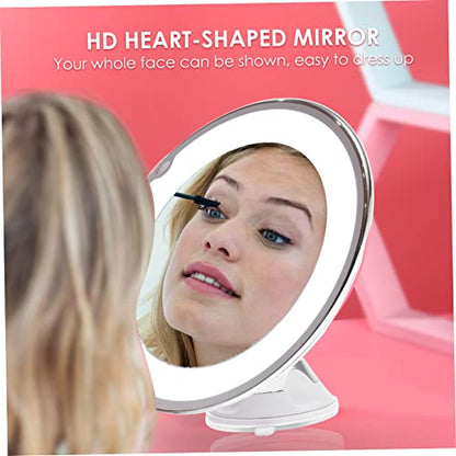 Ipetboom 10X Magnifying LED Makeup Mirror with Suction Cup Portable Lighted Vanity Mirror for Bathroom and Travel for Cosmetics Application and Grooming - size: 17x17cm