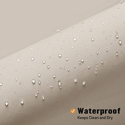MitoVilla Extra Long Beige Shower Curtain Liner, Cream Shower Liner Fabric, Waterproof Bath Curtain Liner Polyester Soft Lightweight, 72 x 84 Inches, Washable - color: Fabric - Cream, size: 72"W x 84"L (Pack of 1)