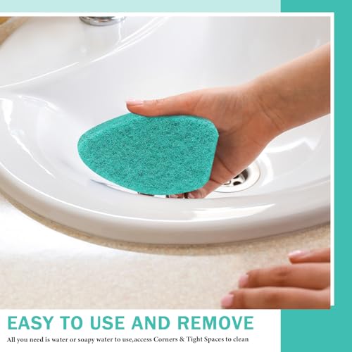 Baderke 4 Pcs Tub Tile Scrubber Cleaning Brush Pads (Without Handle) Compatible with Qaestfy Non-Scratch Scouring Pads Scrub Brush for Shower Bathroom Buildup Toilet Wall Floor(Green) - color: Green