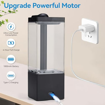Automatic Soap Dispenser,Touchless Dish Soap Dispenser,16.5oz/490mL Wall Mounted,USB Rechargeable,3 Adjustable Soap Dispensing Levels,Liquid Hand Dispenser for Bathroom,Kitchen,Office(Black)