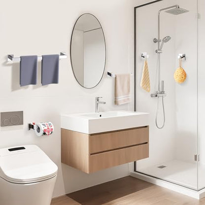TURS Bathroom Accessories 4-Pieces Bathroom Hardware Set Polished Chrome Towel Bar Set Stainless Steel Towel Holder Set - color: Chrome, size: Set B