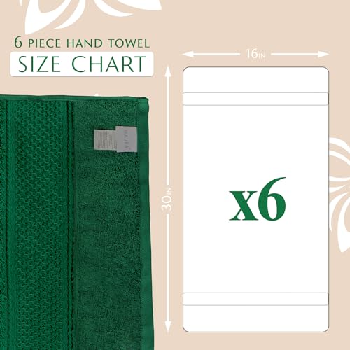 MAURA Hunter Green Hand Towels for Bathroom. Luxury Turkish Cotton Bath Hand Towels Set of 6. Ultra-Soft, Thick & Plush - Dark Green - color: Midnight Green, size: Hand Towel (6-Pack)