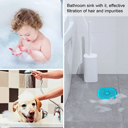 4 Pcs Shower Drain Hair Catcher Bathtub Stopper Home Drain Protectors Drain Cover with Sucker Water Trap Sink Cover for Bathroom Bathtub and Kitchen (Blue) - color: 4 Pcs Blue