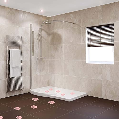 Bathtub Stickers Non Slip, Shell Shaped Tubs Safety Shower Treads, Adhesive Sticker for Bathroom Bathtub, Shower Floor,Pink(12Pcs) - color: Pink
