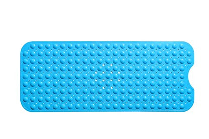 Extra-Long Non-Slip Bathtub & Shower Mat 39”x16” (Smooth/Non-Textured Tubs Only) Safe, Clean, Machine-Washable, Superior Grip&Drainage, Vinyl, Opaque Light Blue - color: Opaque Light Blue, size: 39" x 16" (Rectangular)