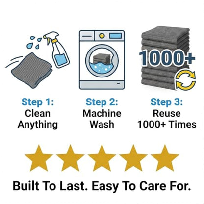 Waffle Weave Microfiber Towel, 12 x 12 inches, Barista Towels, Lint Free Cloth, Glass Towels, Waffle Towels Car Detailing, 6 Pack Premium Microfiber Cleaning Cloth - size: 6 Pack