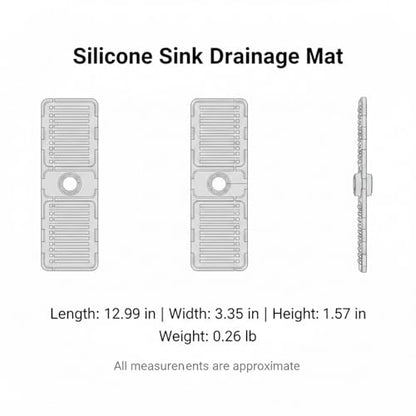 Silicone Faucet Splash Guard Mat，13 x 3.35 Inches | For Kitchen & Bathroom Sinks,Flexible Drainage Tray Design,Helps Keep Sink Area Dry,Easy to Use and Clean - color: Green