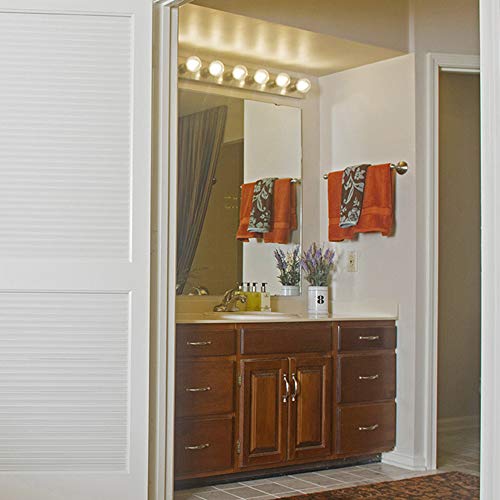 Design House Bathroom Vanity Light Fixtures Over Mirror, 6-Light Vanity Lights for Bathroom, Dimmable Wall Mount Lighting, Horizontal or Vertical Installation, Honey Oak, 36-Inch, 500223 | Dimmable, Wall Mount, Contemporary/Modern, Wood, Lighting, 500223