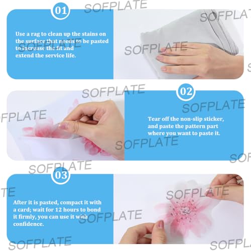 6 Sheets Bathtub Stickers Non Slip Butterfly Shower Stickers with Premium Scraper PVC Plastic Pink Flower Safety Adhesive Decals Appliques Floor Grips for Bathroom Bath Tub Pools Stairs Adult - style: Flower