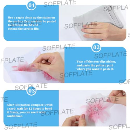 6 Sheets Bathtub Stickers Non Slip Butterfly Shower Stickers with Premium Scraper PVC Plastic Pink Flower Safety Adhesive Decals Appliques Floor Grips for Bathroom Bath Tub Pools Stairs Adult - style: Flower