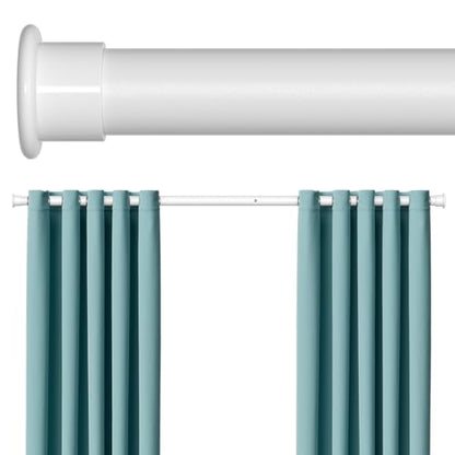 Tension Curtain Rod 43-144 Inches Extra Long White Heavy Duty | Tension Rods Adjustable Curtain Rod No Drilling Spring Loaded Tension Rod for Windows Patio Curtains and Non Slip - color: White, size: 43 to 144 inches