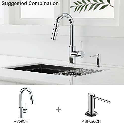 AS59CH Chrome Bar Faucet or Prep Kitchen Sink Faucet with Pull Down Sprayer and Single Handle - color: Chrome, style: Classic