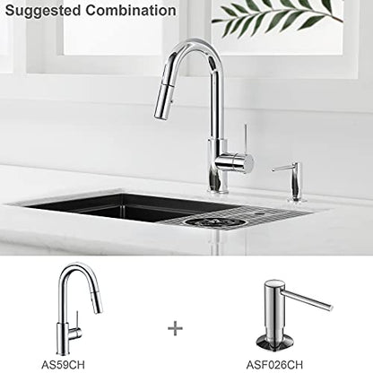 AS59CH Chrome Bar Faucet or Prep Kitchen Sink Faucet with Pull Down Sprayer and Single Handle - color: Chrome, style: Classic