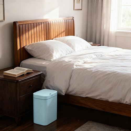 4 Gallon Automatic Sensor Trash Can - Small Smart Garbage Bin with Sealed Lid for Odor Control, Perfect for Bathroom, Kitchenette & Tiny Homes.2 Blue.