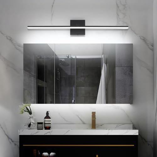 Black Bathroom Light Fixtures Modern Vanity Lights for Bathroom 24in LED Bath Lights Bar 5CCT Dimmable - color: Black- 5CCT& Dimmable, size: 24-inch