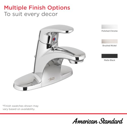 American Standard Colony Pro Single-Handle Bathroom Sink Faucet with Metal Drain, 1.2 GPM, Polished Chrome 7075000.002 | Single-Control Bathroom Faucet: Drip-Free, Memory Valve, Water-Saving, Easy Install with Metal Body & Drain | 7075000.002