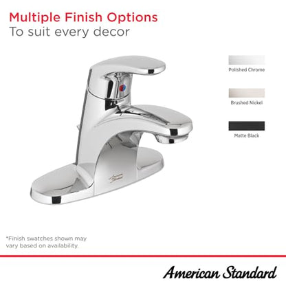 American Standard Colony Pro Single-Handle Bathroom Sink Faucet with Metal Drain, 1.2 GPM, Polished Chrome 7075000.002 | Single-Control Bathroom Faucet: Drip-Free, Memory Valve, Water-Saving, Easy Install with Metal Body & Drain | 7075000.002