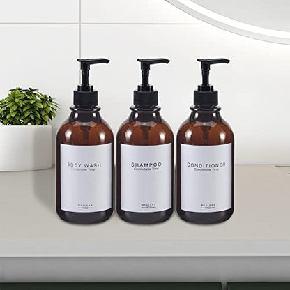 Shampoo and Conditioner Dispenser for Shower Wall,Shower Soap Dispenser 3 Chamber No Drill,Refillable for Shampoo Lotion Oil Shower Soap Hand Soap and Dish Soap… - color: 3 B-brown