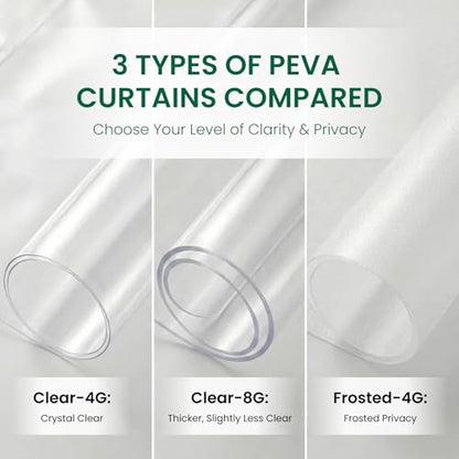 Bowery Home NOT Made in China Eco-Friendly Recycled PEVA Shower Curtain Liner – Waterproof, Sustainable, Non-Toxic Shower Curtain Liner, with Rust-Proof Grommets, 72x72IN, 4G – Clear - color: 4g / Clear