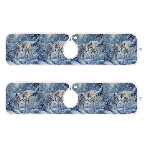 Kitchen Sink Splash Guard Behind Faucet Mat 2 Pcs Absorbent Faucet Mat Quick Dry Kitchen Sink Drying Mats for Drip Drain Draining Sinks Bathroom Microfiber Soft Washable M Blue Snow Wolves - color: Blue Snow Wolves, size: 23.6" x 5.5"