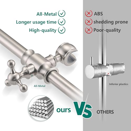 Handheld Shower Head with Slide Bar Combo, 6 Settings Handheld Shower with ON/OFF Pause Switch, Adjustable Height 27.5" Long Slide Bar, Wall Supply Elbow and 6.6ft Shower Hose, Brushed Nickel - color: Brushed Nickel