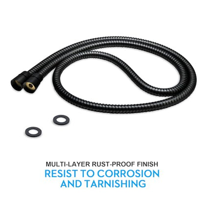 Blissland Shower Hose Extra Long 59 Inches Handheld Shower Head Hose with Brass Insert and Nut - Durable and Flexible - Black - style: 59"Black