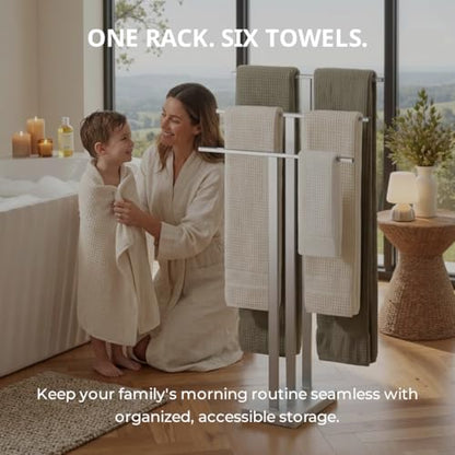 KES Standing Towel Rack 3-Tier with Heavy Marble Base, Free Standing Towel Racks for Bathroom Floor, SUS304 Stainless Steel Brushed Finish, BTH217S3-2 - color: Brushed Finish