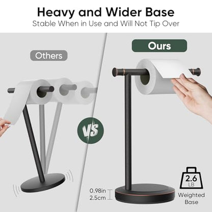 Hoimpro Hand Towel Holder Stand Bathroom Towel Bar Rack Countertop Bronze | Free Standing Towel Hanger Ring for Bathroom Kitchen Vanity Counter,13 Inch, Stainless Steel, Bath Accessories , Oil Rubber - color: Oil Rubbed Bronze