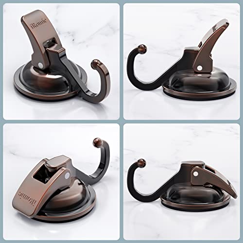 Heavy Duty Vacuum Suction Cup Hooks (2Pack) for Shower,Glass Window,Kitchen&Bathroom&Restroom Organization,Red Bronze - color: Red Bronze