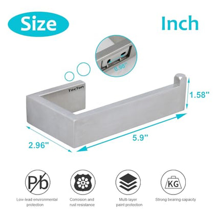 TocTen Toilet Paper Holder-Bathroom Tissue Holder Fit Big Roll Paper, Toilet Paper Roll Holder Wall Mounted Made of Thicken 304 Stainless Steel, Suitable for Bathroom, Kitchen, Office (5.9In, Brushed) - color: Brushed Nickel-square