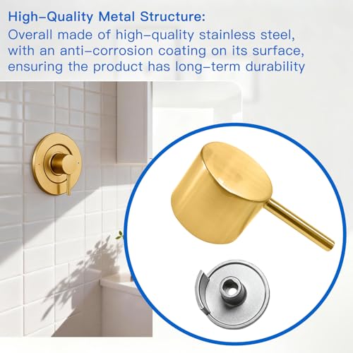 All Metal Replacement for Moen Tub/Shower Lever Handle, Compatible with Moen Posi Temp Shower Handle and for Cartridge,Single Handle Faucets for Adjust Water Volume and Temperature,Brushed Gold - color: Brushed Gold