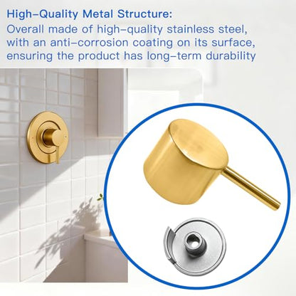 All Metal Replacement for Moen Tub/Shower Lever Handle, Compatible with Moen Posi Temp Shower Handle and for Cartridge,Single Handle Faucets for Adjust Water Volume and Temperature,Brushed Gold - color: Brushed Gold