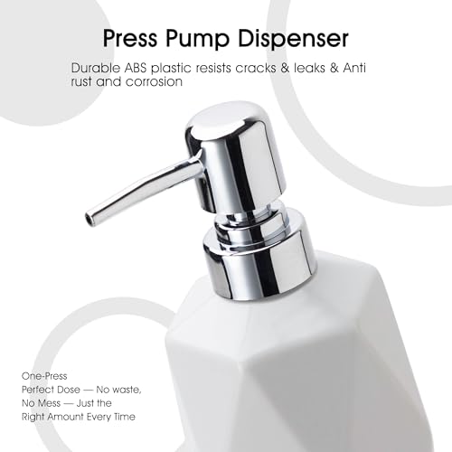 Soap Dispenser, 13.5oz Ceramic Soap Dispenser Bathroom for Kitchen & Bathroom Set of 2 (White, 2 Pack) - color: White X 2