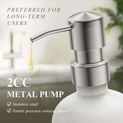 Cisily Housewarming Gifts New Home Basket, Kitchen Soap Dispenser Set Comes with Ceramics Sponge Holder, Silver Stainless Steel Pumps, and Instant Dry Tray, Hand and Dish Soap Dispenser Set - color: Silver + White+gift Box Packaging