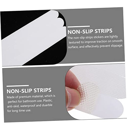 Garneck 36pcs Slip Strips for Shower Bath Safety Non Skid Stickers Plastic Treads for Bathroom Bathtub Stairs Floors - size: 38X2cm