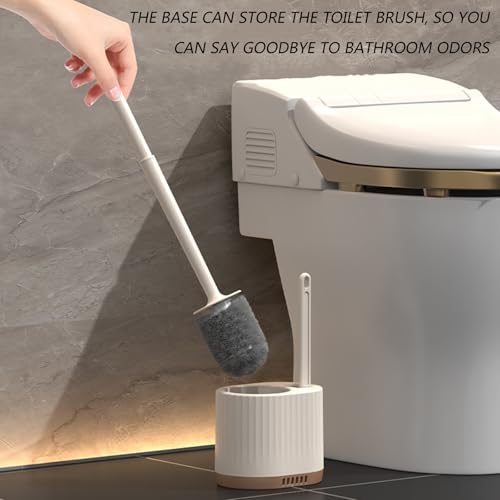 2 in 1 Toilet Bowl Brush Plunger Set,Toilet Brush and Holder Set Toilet Bowl Brush with Tweezers Long Handle,Ventilation Slots Base,Toilet Cleaner Brush for Bathroom Deep Cleaning - color: Dark Green