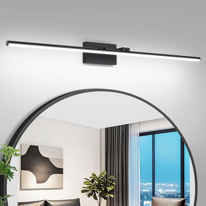 LED Bathroom Vanity Light, Modern Bathroom Light Fixture Over Mirror (Cool White 6000K), Vanity Light Bar with Angle Adjustable, 48 Inch, Black - color: Black-Cool White, size: 48 inch