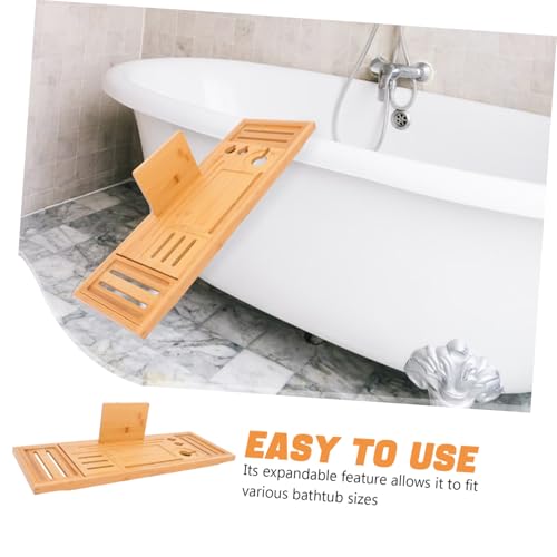 Bamboo Bathtub Rack Expandable Spa Tray Bath Tub Organizer Non-Slip Spa Accessories