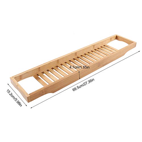 Premium Bamboo Bathtub Tray Caddy - Wood Bath Tray Expandable with Book, Wine Holder Idea for Loved Ones