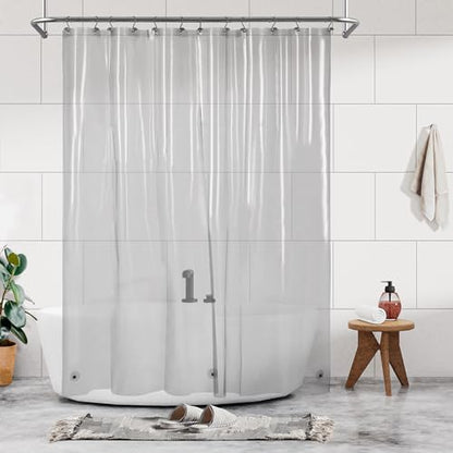 Barossa Design Clear Black Shower Curtain Liner Standard Size | Premium PEVA, PVC Free, Metal Grommets, Waterproof Lightweight Translucent Black Shower Curtain with 3 Magnets for Bathroom - color: Black Clear, size: 72"W x 72"L (Pack of 1)