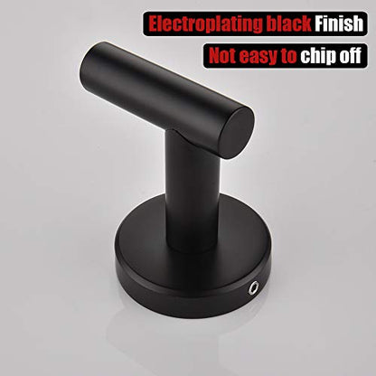 JQK Black Bathroom Towel Hook, Coat Robe Clothes Hook for Bathroom Kitchen Garage Wall Mounted (4 Pack), 304 Stainless Steel Matte Black, TH100-PB-P4 - color: Black, size: 4 Pack