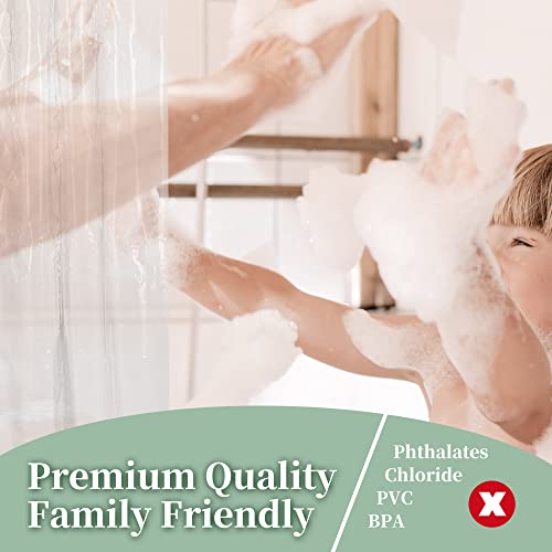 Barossa Design Premium Shower Curtain Liner Standard Size, Clear | Oeko-tex Certified, Rustproof Grommets, 3 Bottom Magnets, Waterproof PEVA, Cute Lightweight Bathroom Curtain - color: 1a. Clear, size: 72"W x 72"L (Pack of 1)