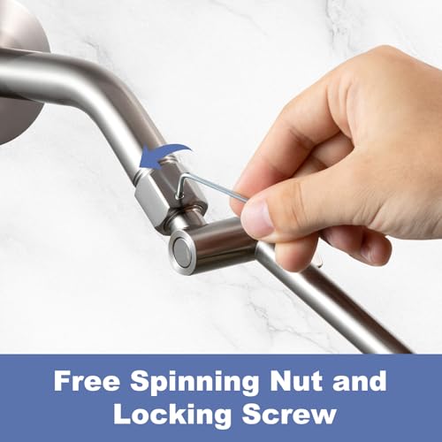OFFO Shower Head Extension Arm, 16 in Shower Extension Arm with Locking Nut, Adjustable Shower Arm Extender, G1/2 Connector for Fixed Shower Head & Handheld Showerhead, Brushed Nickel - color: Brushed Nickel, style: 16 in