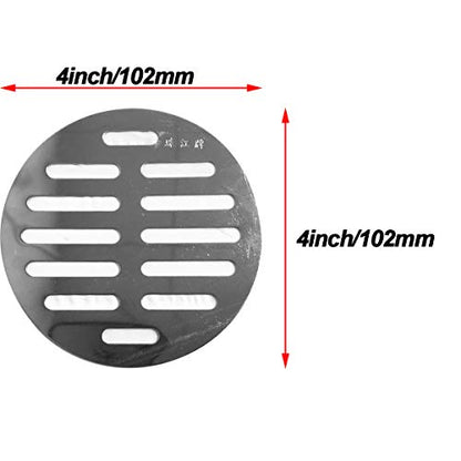 NGe 4Pcs Silver Tone 304 Stainless Steel Round Floor Drain Cover Drain Protection Cover 4 Inch 12 Holes - size: Round 4 Inch
