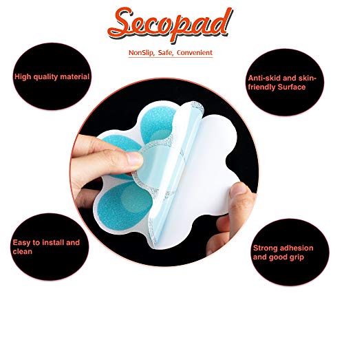 Secopad 20PCS Flower Bathtub Non Slip Stickers with Scraper, Multicolor | Comfortable PEVA Material, Large Decal Design, Strong Adhesive, Easy to Use, For Bath Tubs, Showers & Stairs