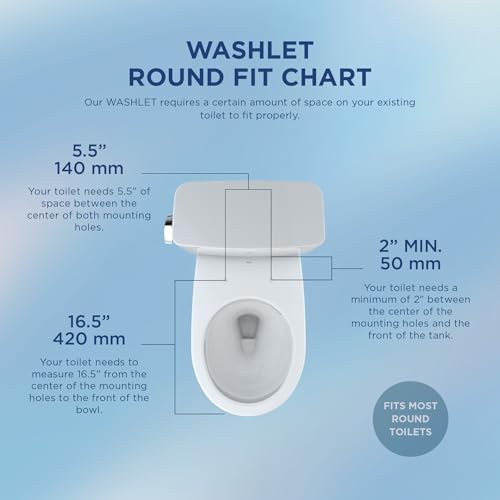 TOTO® WASHLET® S2 Electronic Bidet Toilet Seat with Instantaneous Water Heating, PREMIST and EWATER+ Wand Cleaning, Round, Cotton White - SW3345#01 - color: Cotton White, size: Round
